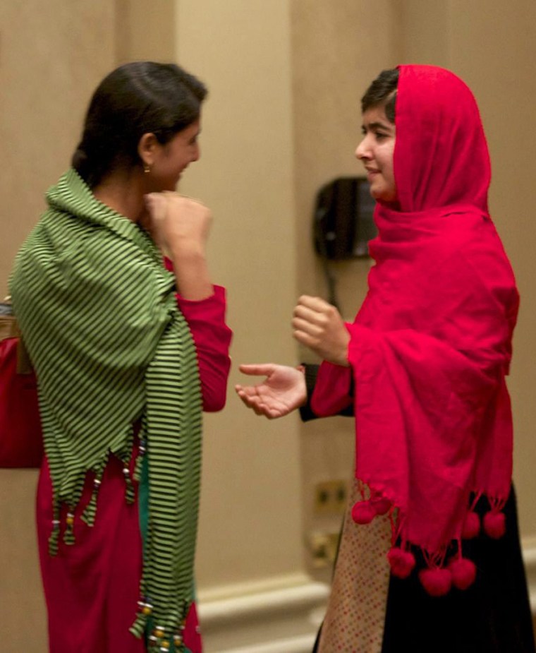 Image: Malala Yousafzai reunited with school friend Shazia Ramzan